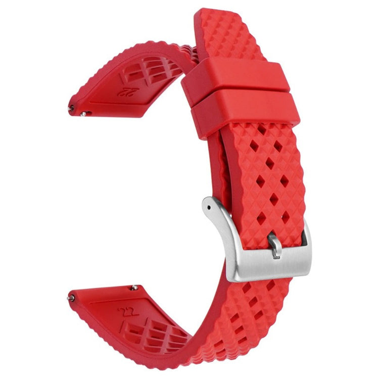 Huawei Watch GT 4 46mm / 4 Pro Strap 22mm Fluorubber Watch band  - Red+Silver Buckle#serie_7