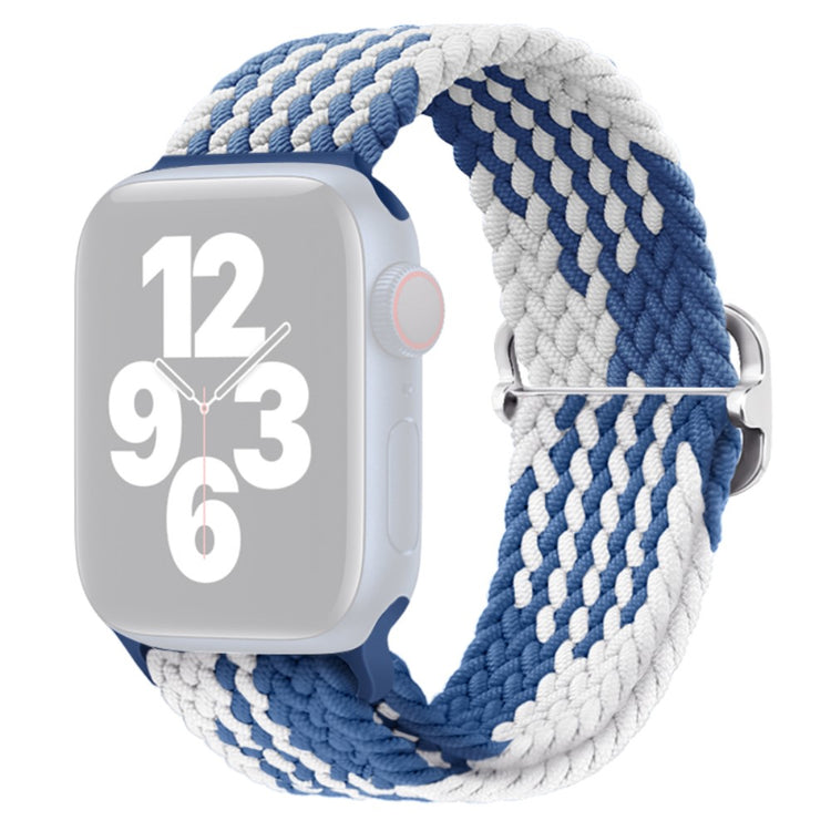 Apple Watch Series 9 8 7 41mm / 6 5 4 SE (2022) SE (2023) SE 40mm / 3 2 1 38mm Watch band Braided Nylon Strap - Z-shape Blue+White#serie_4