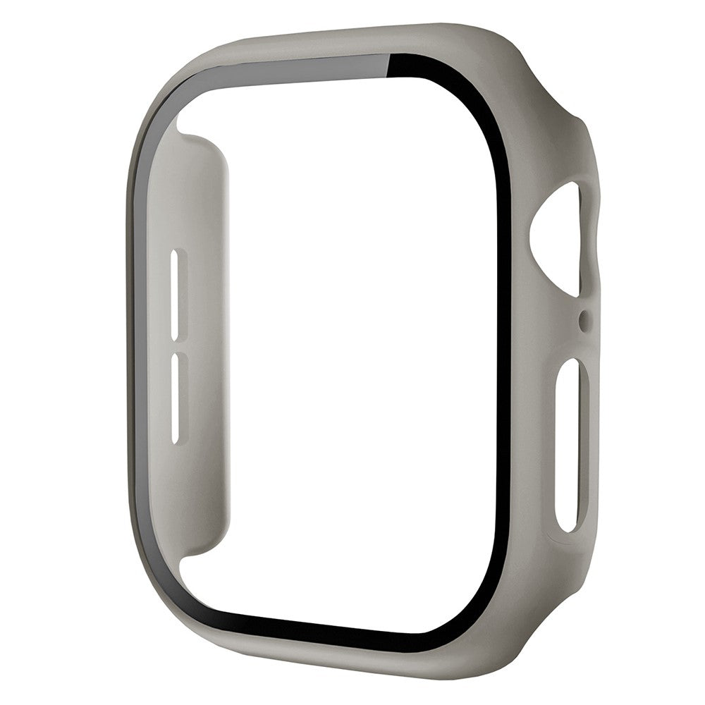 Apple Watch Series 10 42mm Protective Case All-Around Hard Bump Resistant Watch Cover with Tempered Glass Film - Khaki#serie_22