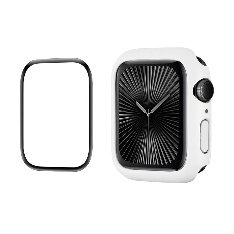 Apple Watch Series 10 46mm ENKAY HAT PRINCE Solid Color PC Watch Case Shockproof Cover with Full Coverage PMMA Soft Film - White#serie_1
