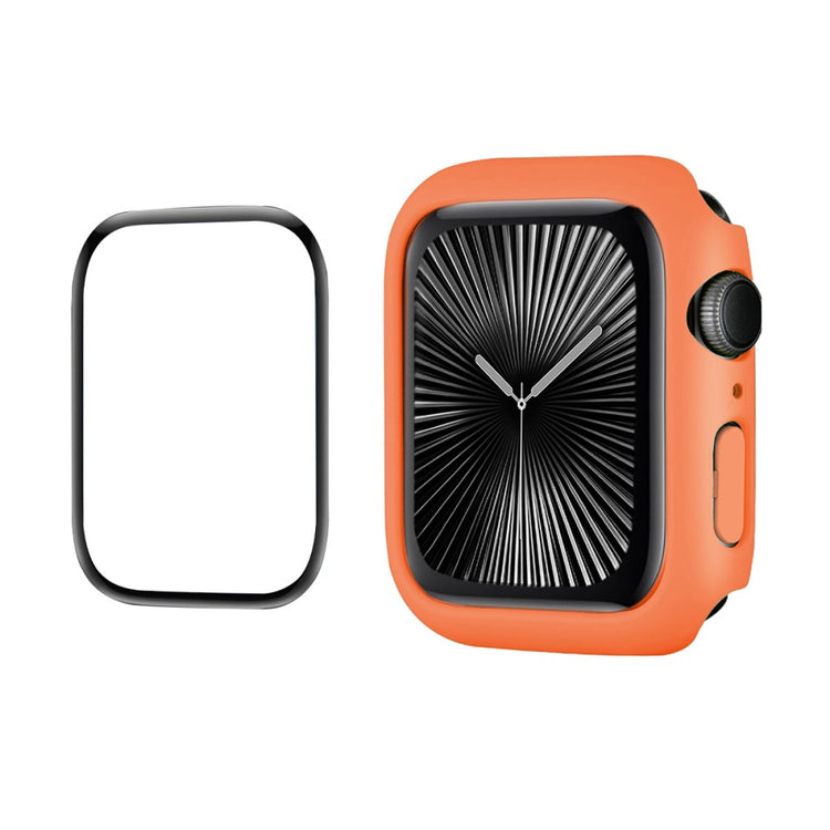 Apple Watch Series 10 46mm ENKAY HAT PRINCE Solid Color PC Watch Case Shockproof Cover with Full Coverage PMMA Soft Film - Orange#serie_3