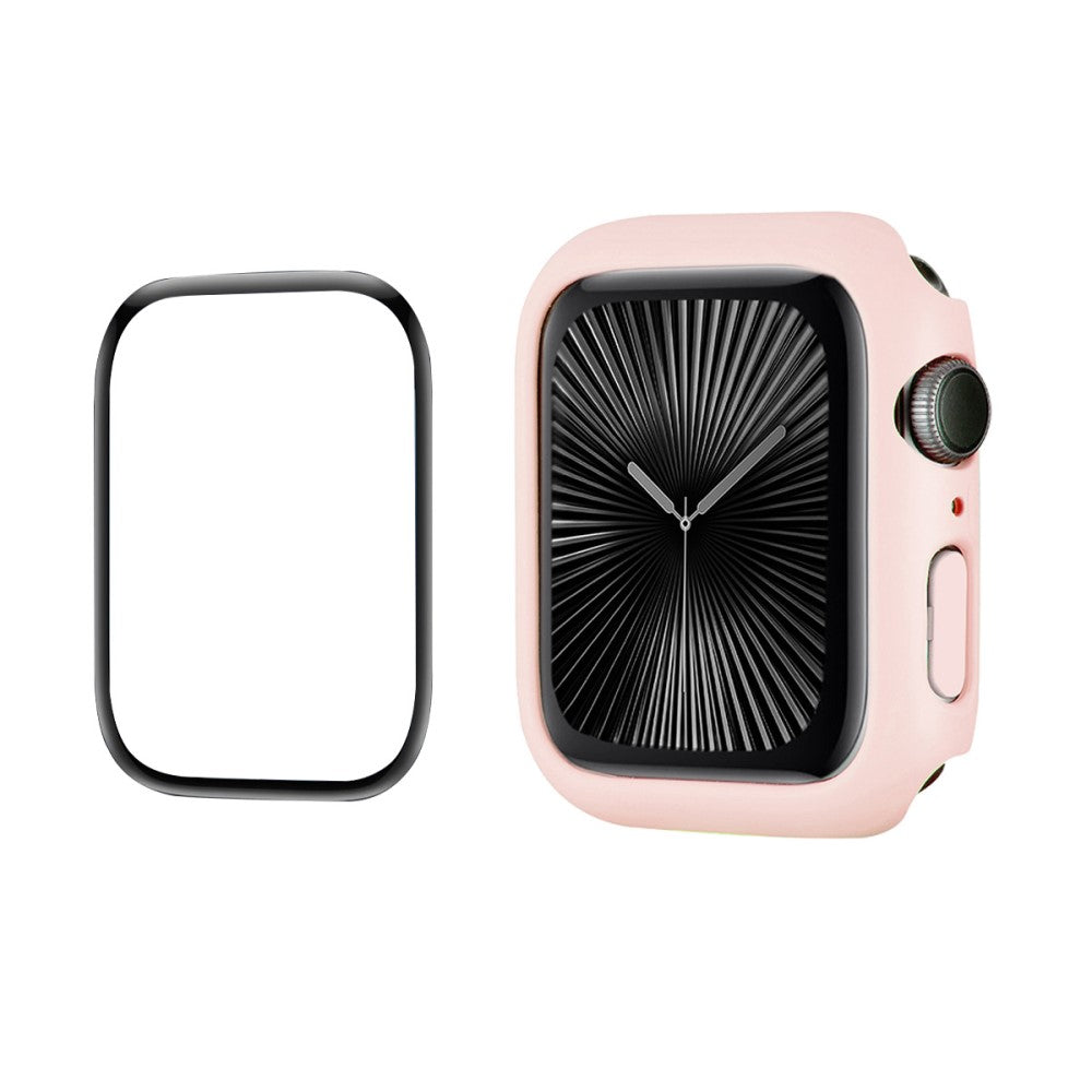 Apple Watch Series 10 46mm ENKAY HAT PRINCE Solid Color PC Watch Case Shockproof Cover with Full Coverage PMMA Soft Film - Pink#serie_4