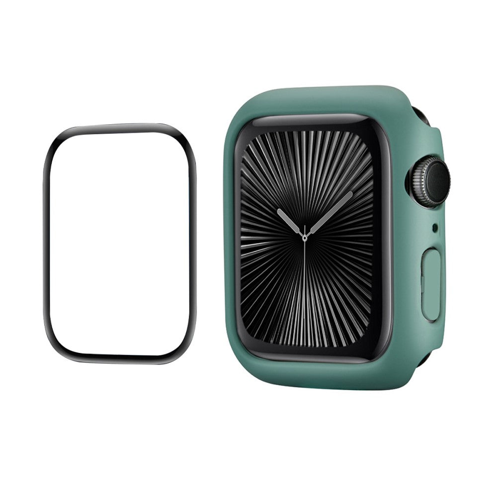 Apple Watch Series 10 46mm ENKAY HAT PRINCE Solid Color PC Watch Case Shockproof Cover with Full Coverage PMMA Soft Film - Dark Green#serie_5