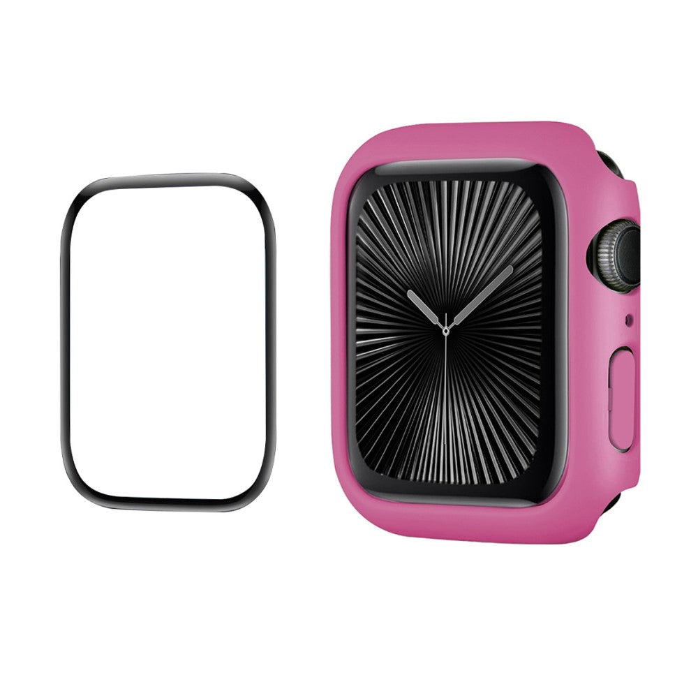 Apple Watch Series 10 46mm ENKAY HAT PRINCE Solid Color PC Watch Case Shockproof Cover with Full Coverage PMMA Soft Film - Rose#serie_7