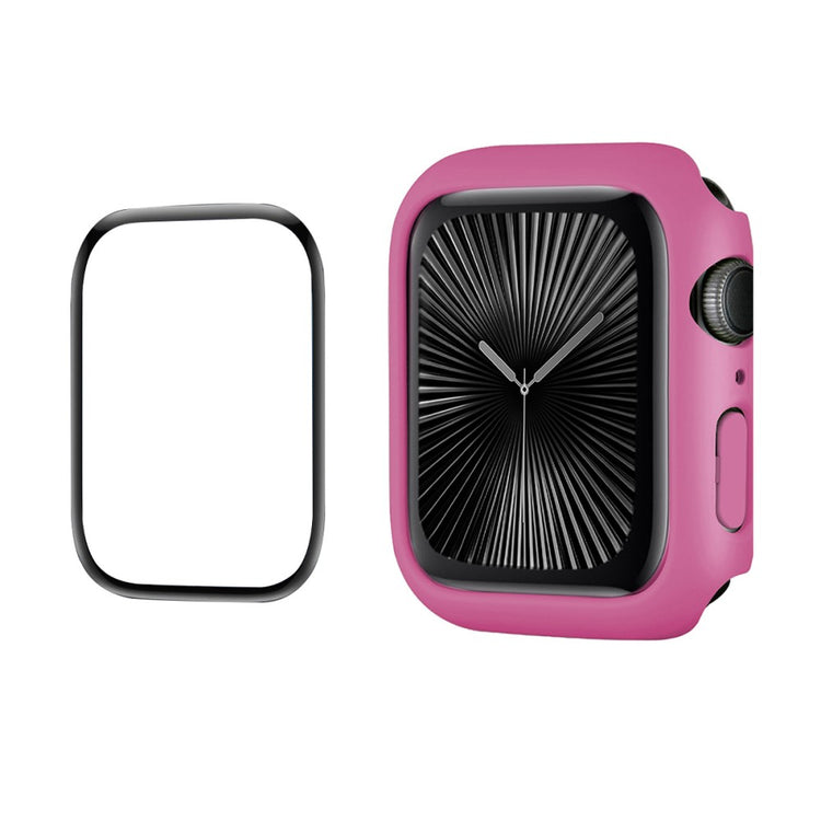 Apple Watch Series 10 46mm ENKAY HAT PRINCE Solid Color PC Watch Case Shockproof Cover with Full Coverage PMMA Soft Film - Rose#serie_7