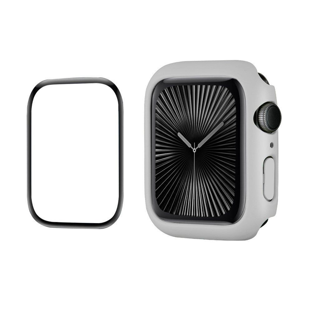 Apple Watch Series 10 46mm ENKAY HAT PRINCE Solid Color PC Watch Case Shockproof Cover with Full Coverage PMMA Soft Film - Light Grey#serie_8