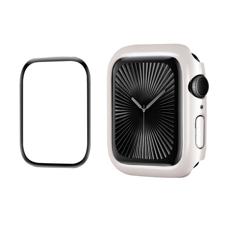 Apple Watch Series 10 46mm ENKAY HAT PRINCE Solid Color PC Watch Case Shockproof Cover with Full Coverage PMMA Soft Film - Silver#serie_12