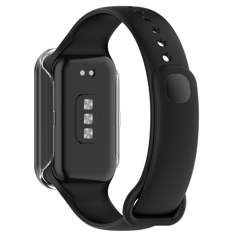 Super Godt Universal Cover med Skærmbeskytter i Silikone og Glas passer til Xiaomi Smart Band 8 Active / Xiaomi Redmi Band 2 - Gennemsigtig#serie_4