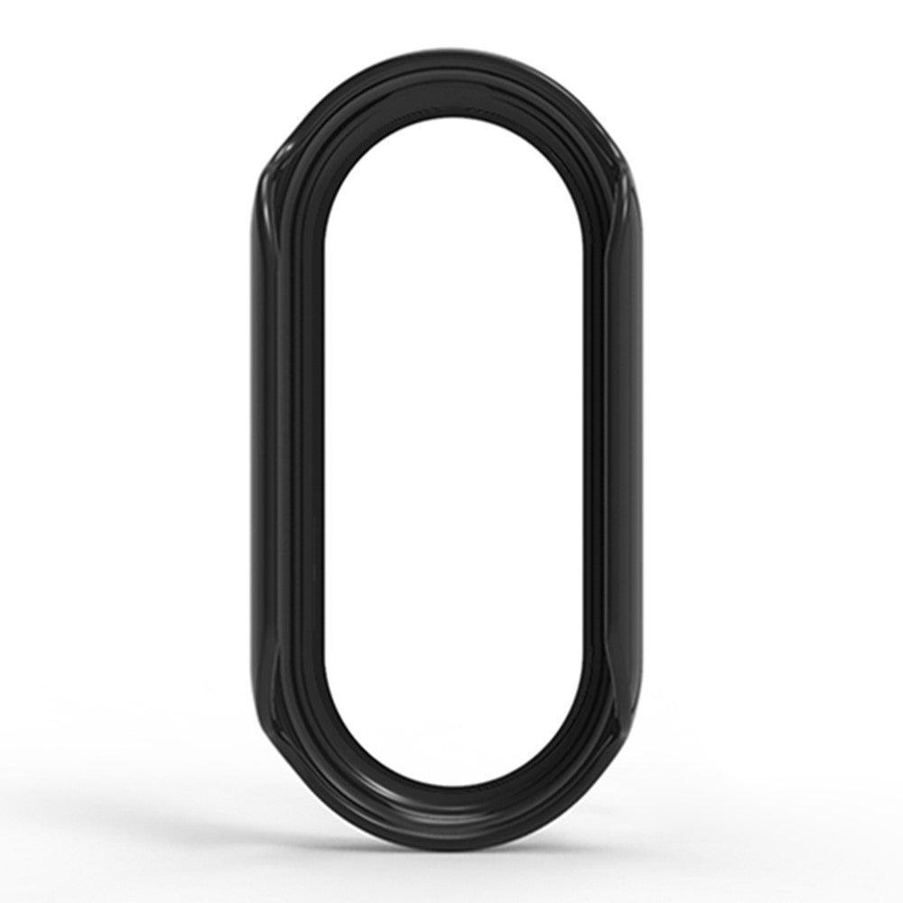 Mega Fed Cover med Skærmbeskytter i Silikone passer til Xiaomi Smart Band 8 - Sort#serie_1