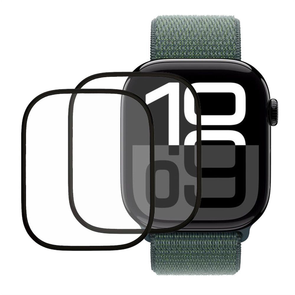 2-pack / Pack Apple Watch Series 10 46mm Watch Screen Protector HD Clear Pliable Film (Black Edge) - Black#serie_1