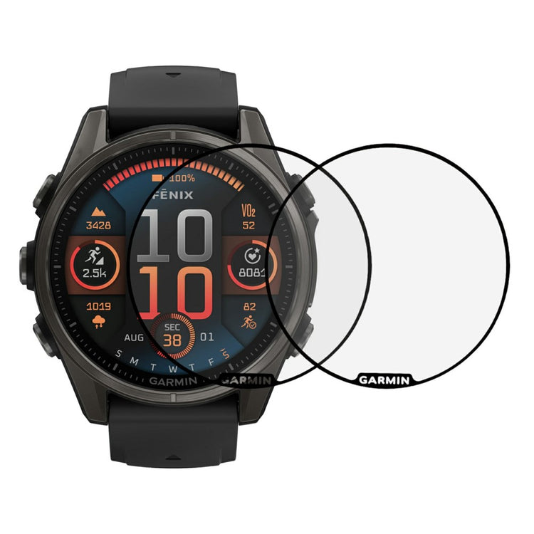 2Pcs / Pack Garmin Fenix 8 47mm Watch Screen Protector HD Clear PMMA Film (Black Edge) - Black#serie_1