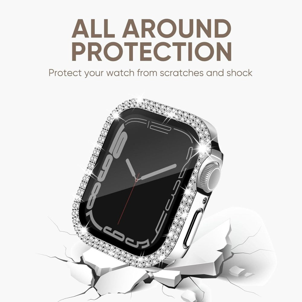 Mega Good Apple Smartwatch Universel Cover with Screen Protector in Rhinestone and Glass - Gold#serie_5