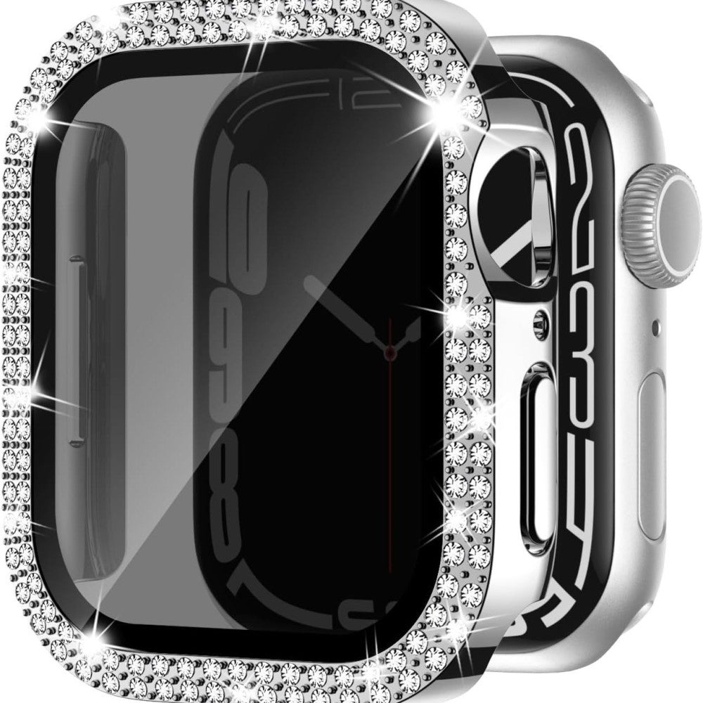 Mega Good Apple Smartwatch Universel Cover with Screen Protector in Rhinestone and Glass - Pink#serie_7