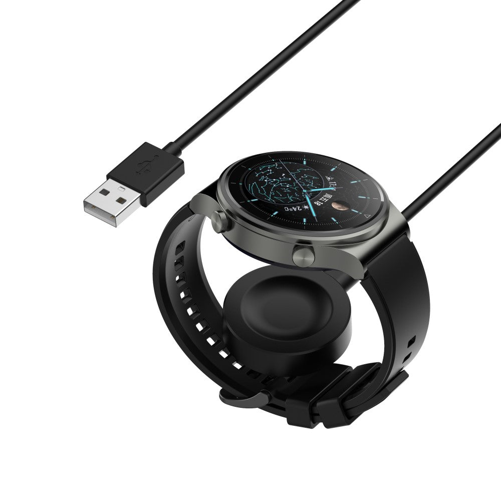 1m Silikone Magnetisk Ladestation passer til Smartwatch - Sort#serie_1