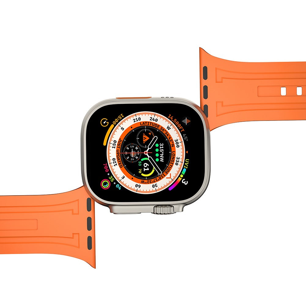 Klassisk Silikone Universal Rem passer til Apple Smartwatch - Orange#serie_1