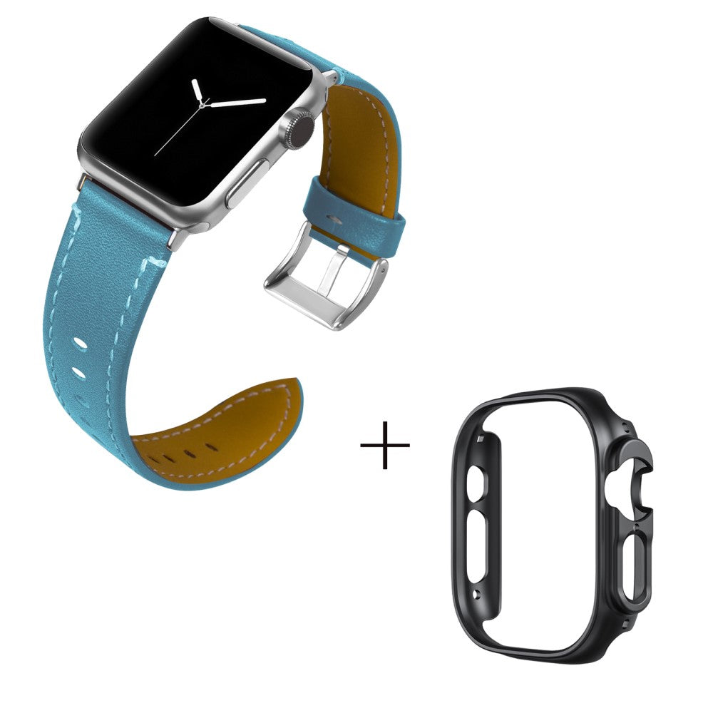 Ægte læder Cover passer til Apple Watch Ultra - Blå#serie_4