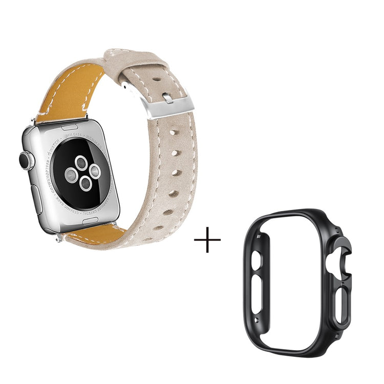 Ægte læder Cover passer til Apple Watch Ultra - Brun#serie_6