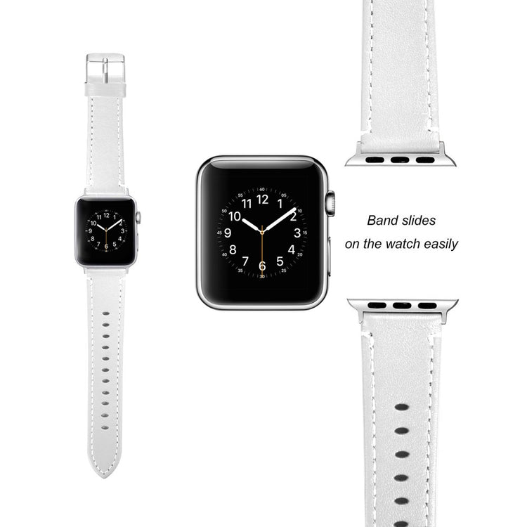 Ægte læder Cover passer til Apple Watch Ultra - Hvid#serie_1
