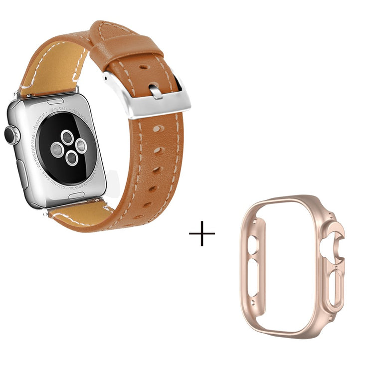 Ægte læder Cover passer til Apple Watch Ultra - Brun#serie_7