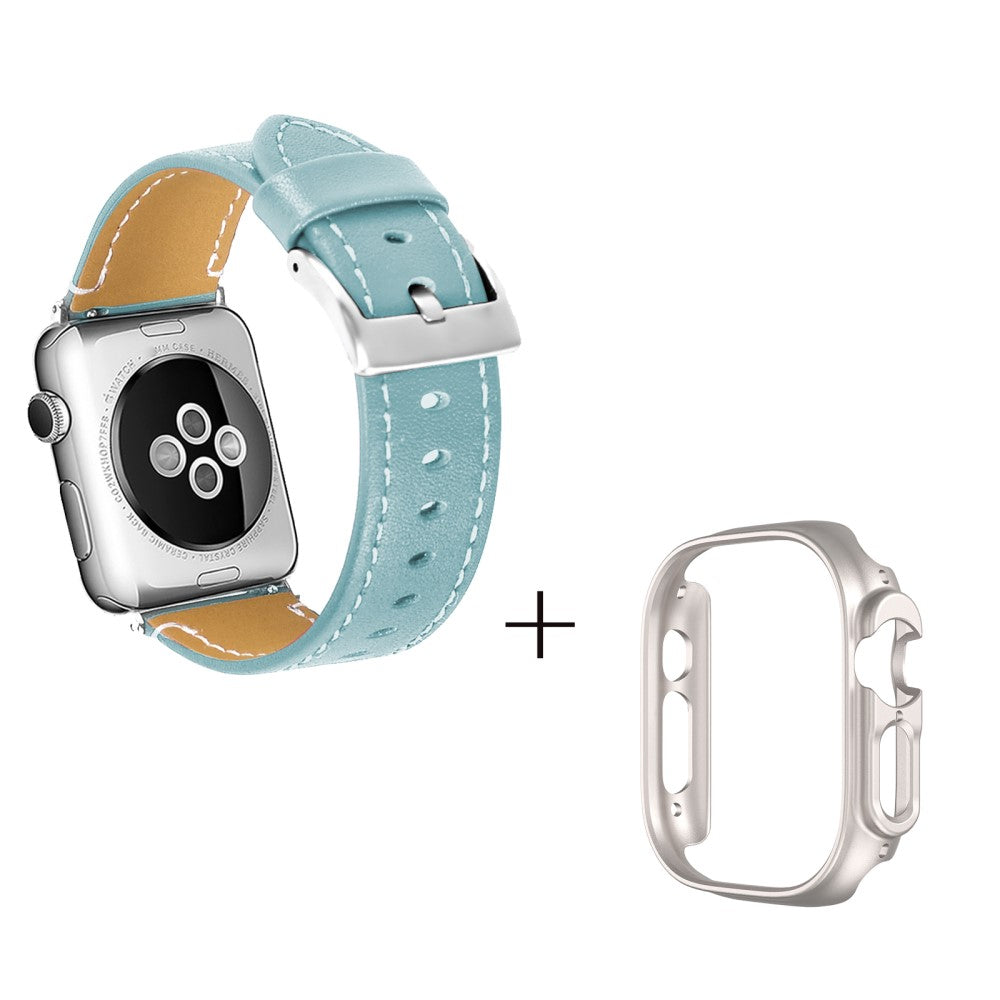 Ægte læder Cover passer til Apple Watch Ultra - Blå#serie_7