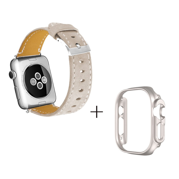 Ægte læder Cover passer til Apple Watch Ultra - Brun#serie_8