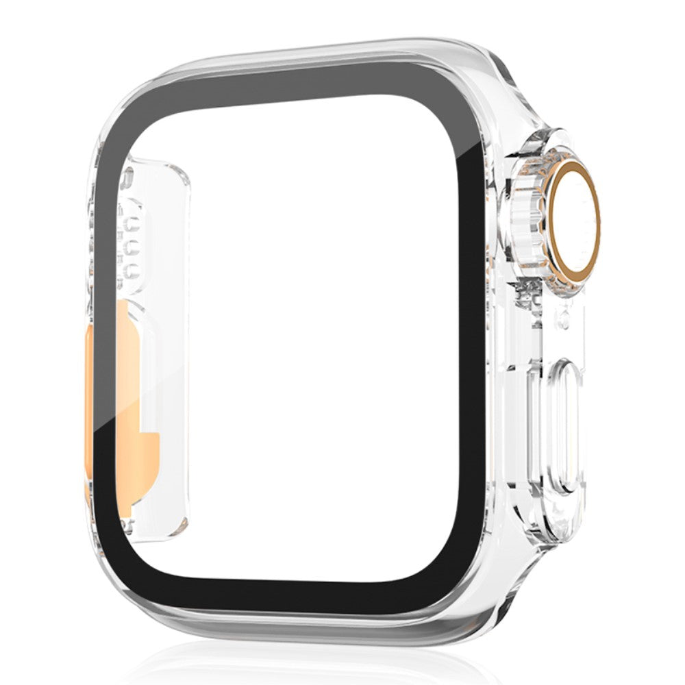 Super Flot Universal Cover med Skærmbeskytter i Plastik og Hærdet Glas passer til Apple Watch Series 8 (45mm) / Apple Watch Series 7 45mm - Gennemsigtig#serie_3