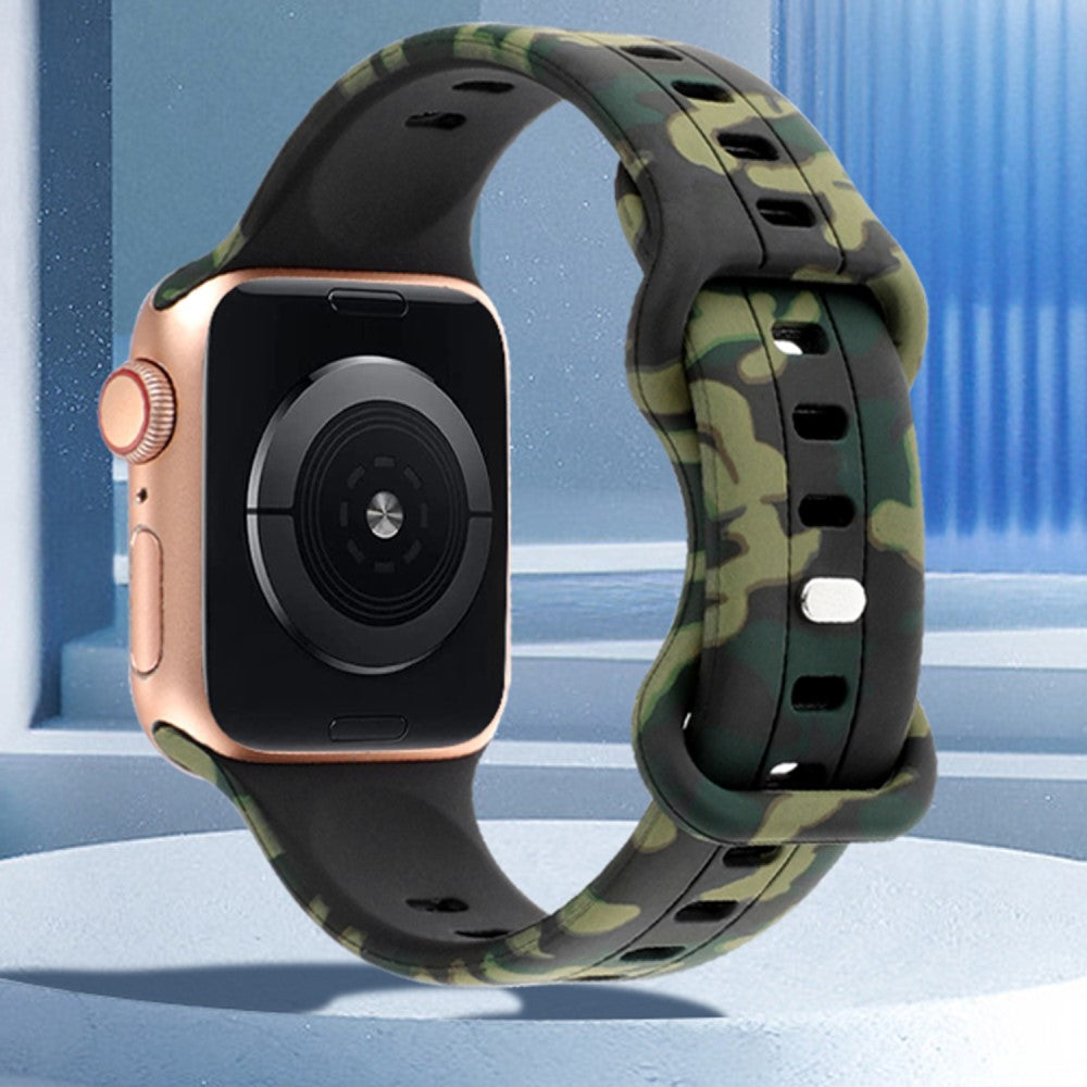 Mega Slidstærk Silikone Universal Rem passer til Apple Smartwatch - Blå#serie_2