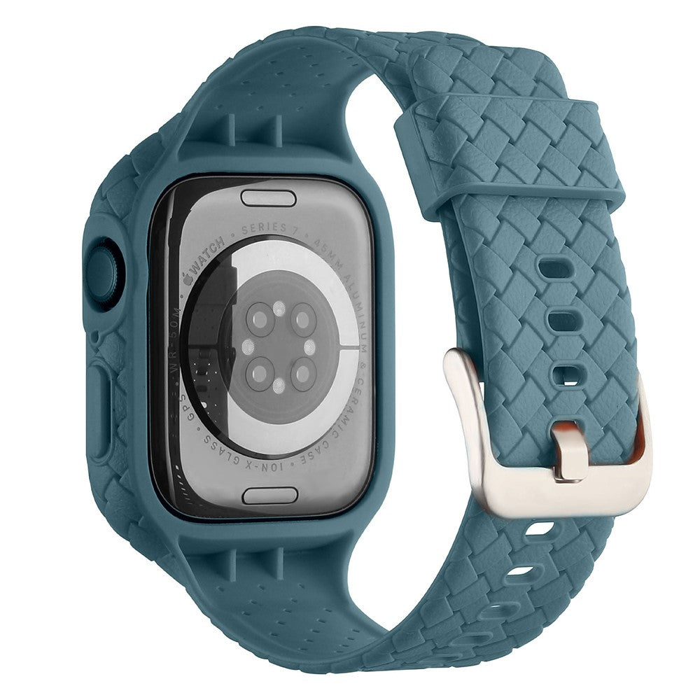 Metal Og Silikone Universal Rem passer til Apple Watch Series 8 (45mm) / Apple Watch Series 7 45mm - Blå#serie_1