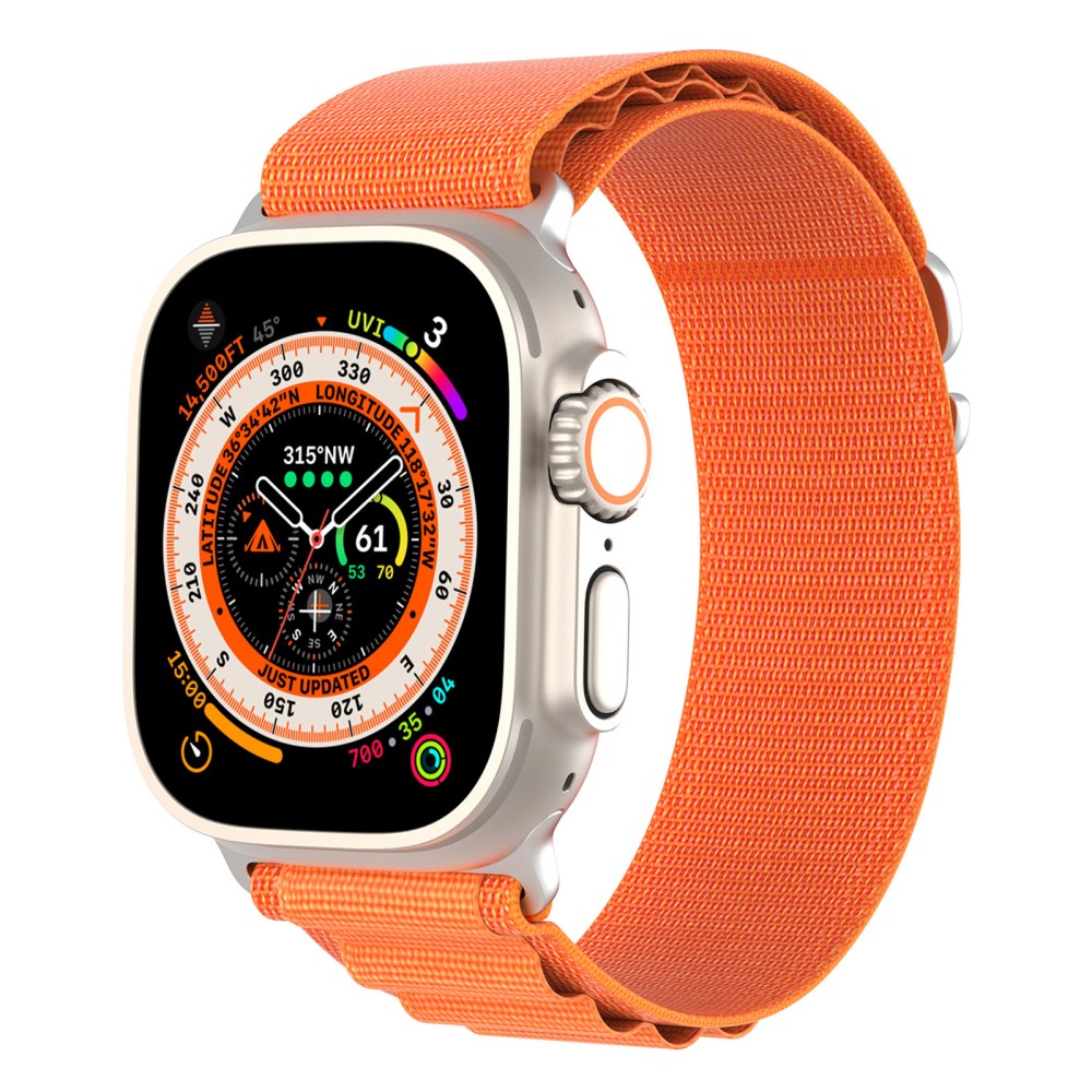 Rigtigt Pænt Metal Og Nylon Universal Rem passer til Apple Smartwatch - Orange#serie_3