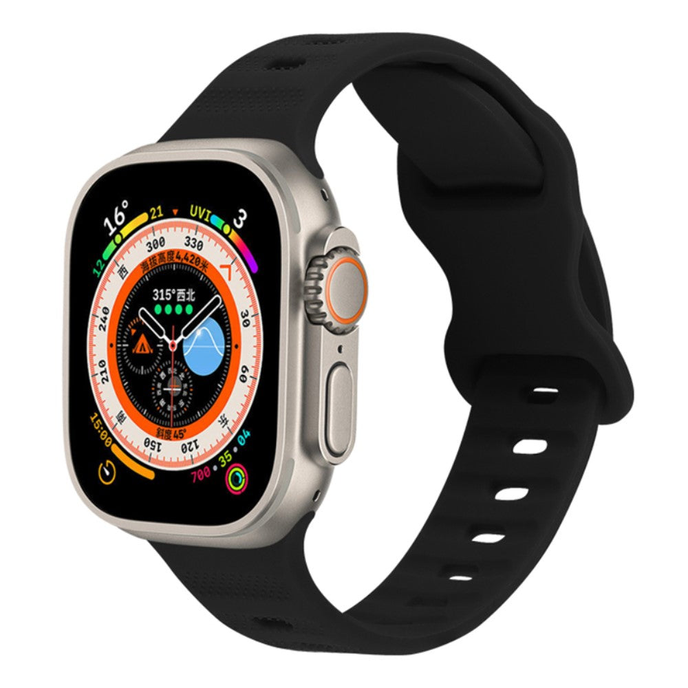 Super Godt Silikone Universal Rem passer til Apple Smartwatch - Sort#serie_9
