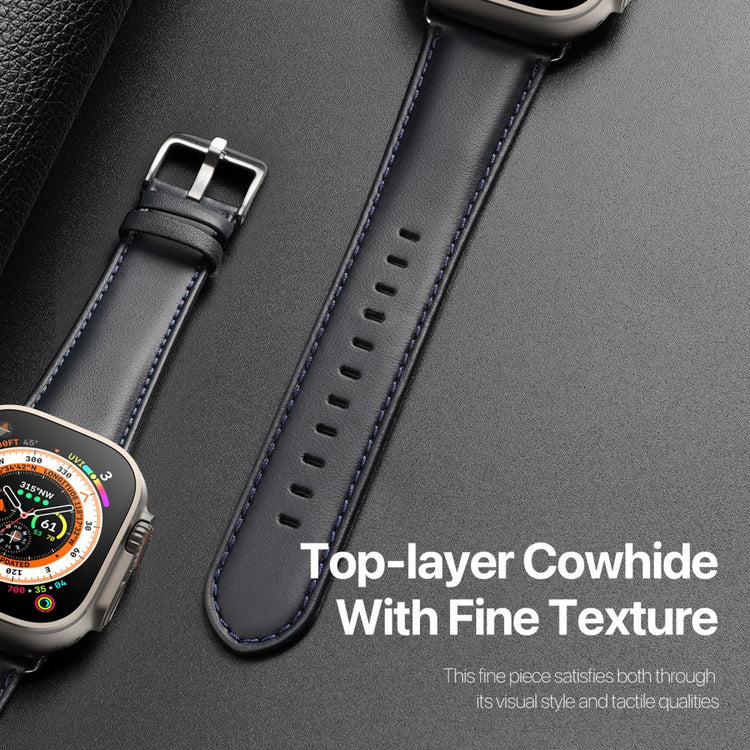 Skøn Metal Og Kunstlæder Universal Rem passer til Apple Smartwatch - Blå#serie_2