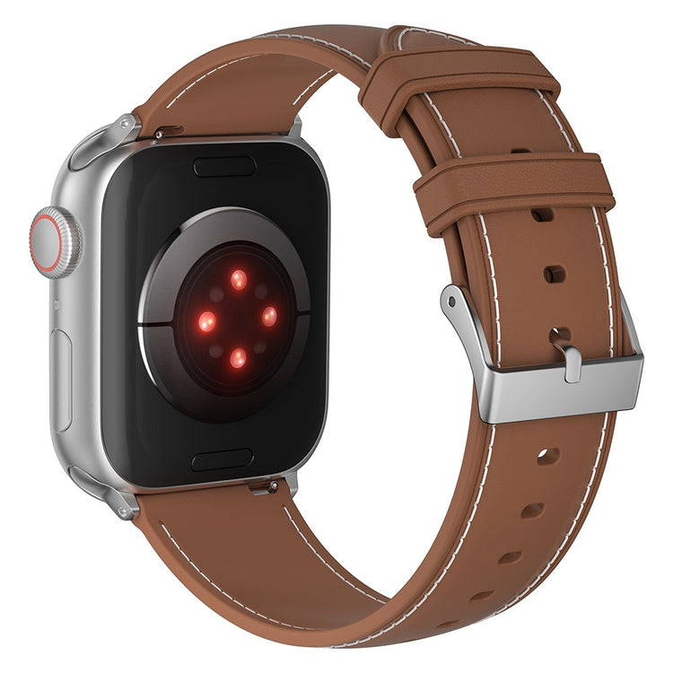 Elegant Metal Og Kunstlæder Universal Rem passer til Apple Smartwatch - Brun#serie_4