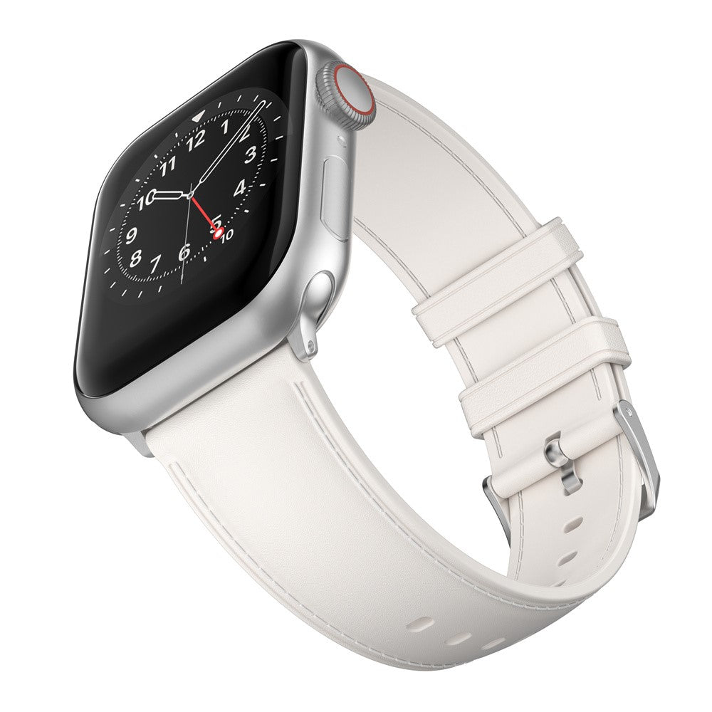 Elegant Metal Og Kunstlæder Universal Rem passer til Apple Smartwatch - Hvid#serie_5