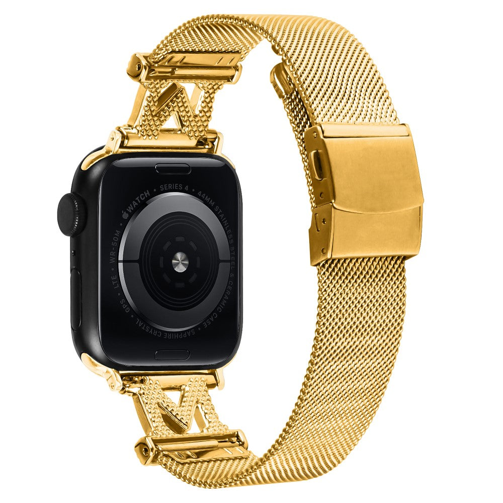 Holdbart Metal Og Rhinsten Universal Rem passer til Apple Smartwatch - Guld#serie_1