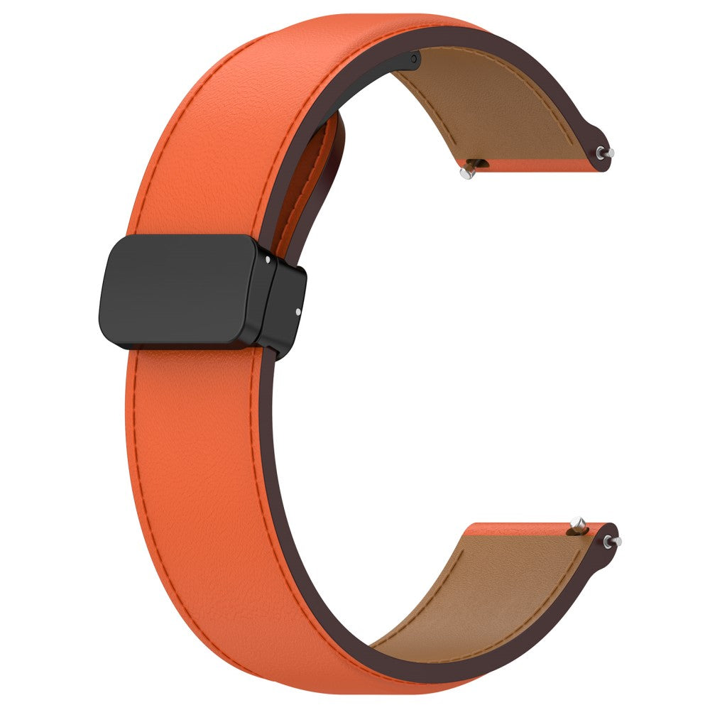 Super Fint Ægte Læder Universal Rem passer til Smartwatch - Orange#serie_2