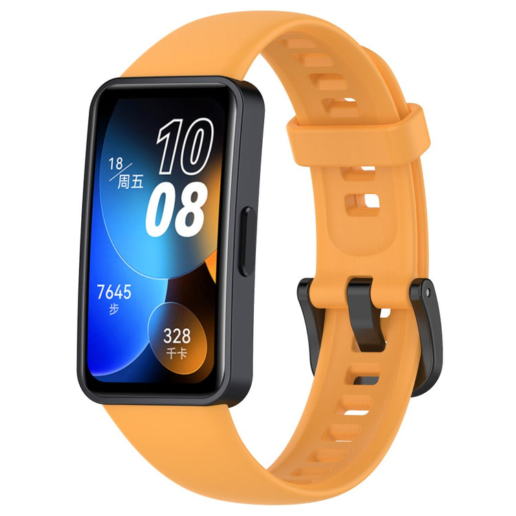 Vildt Elegant Silikone Rem passer til Huawei Band 8 - Gul#serie_6