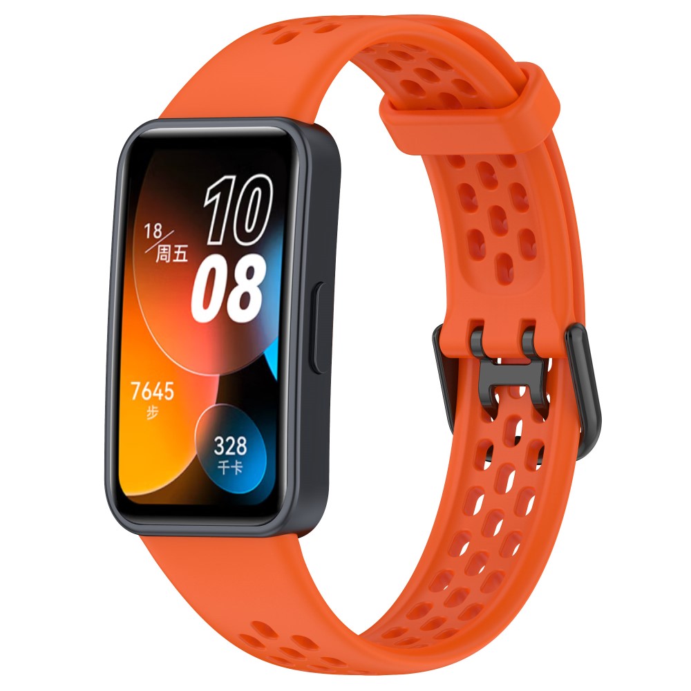 Helt Vildt Holdbart Silikone Rem passer til Huawei Band 8 - Orange#serie_9