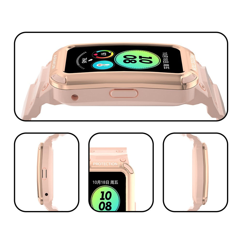 Nydelig Plastik Og Silikone Universal Rem passer til Huawei Smartwatch - Pink#serie_3