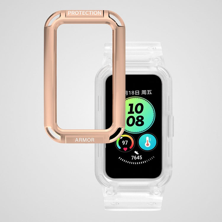 Nydelig Plastik Og Silikone Universal Rem passer til Huawei Smartwatch - Guld#serie_5