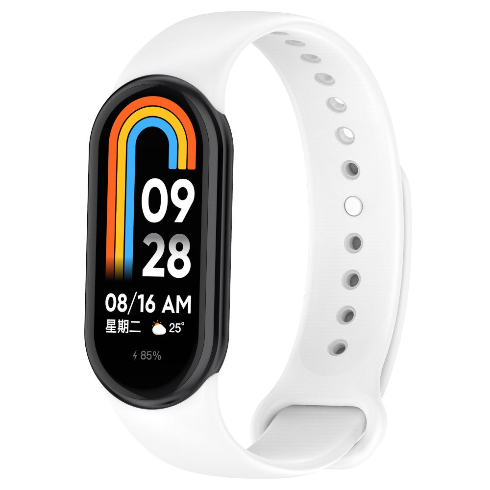 Super Fed Silikone Rem passer til Xiaomi Smart Band 8 - Hvid#serie_2