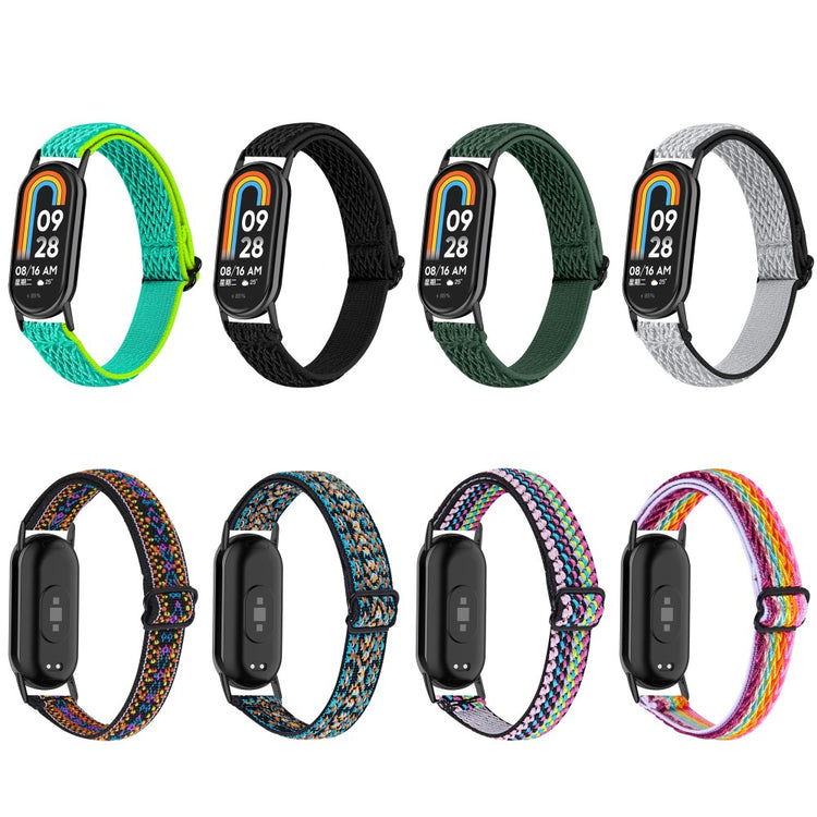 Mega Komfortabel Nylon Rem passer til Xiaomi Smart Band 8 - Flerfarvet#serie_2