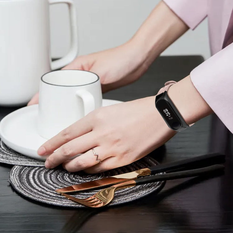 Mega Hårdfør Ægte Læder Rem passer til Xiaomi Smart Band 8 - Pink#serie_4