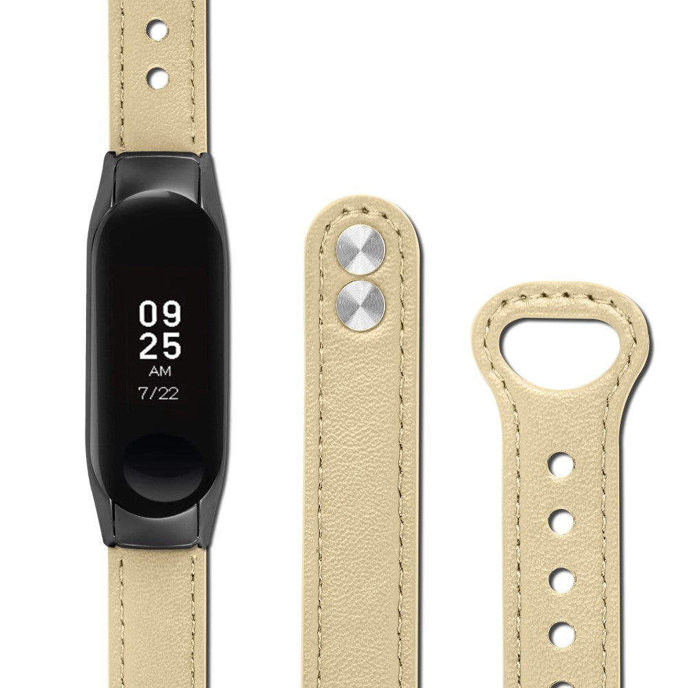 Mega Hårdfør Ægte Læder Rem passer til Xiaomi Smart Band 8 - Brun#serie_5