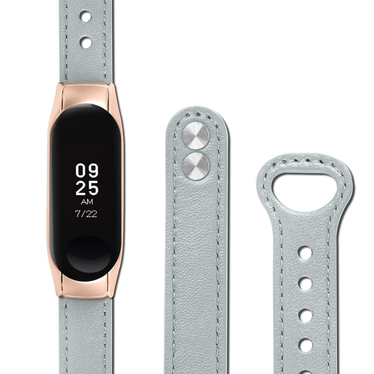 Mega Nydelig Ægte Læder Rem passer til Xiaomi Smart Band 8 - Sølv#serie_8