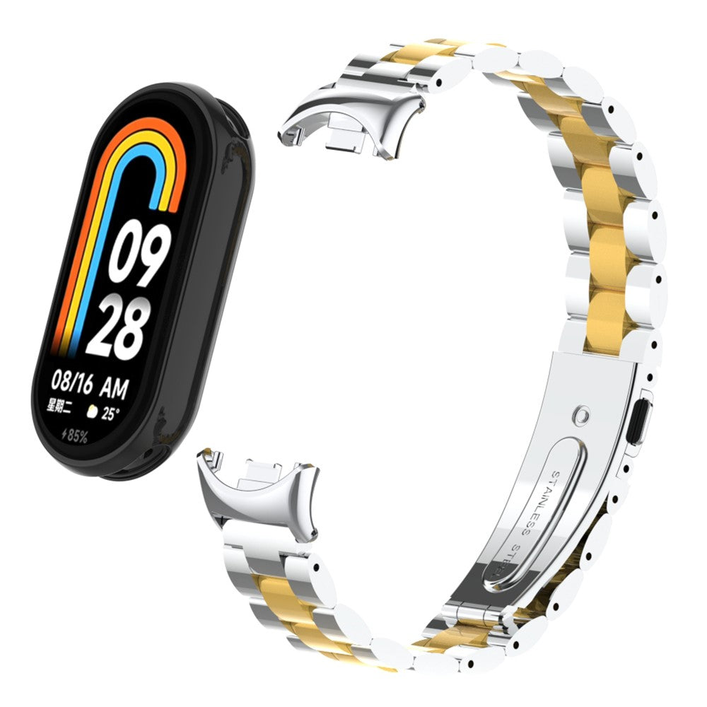 Rigtigt Sejt Metal Rem passer til Xiaomi Smart Band 8 - Guld#serie_8