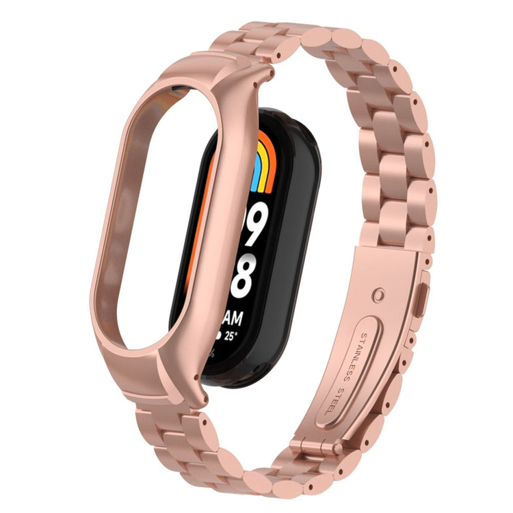 Helt Vildt Nydelig Metal Rem passer til Xiaomi Smart Band 8 - Pink#serie_8