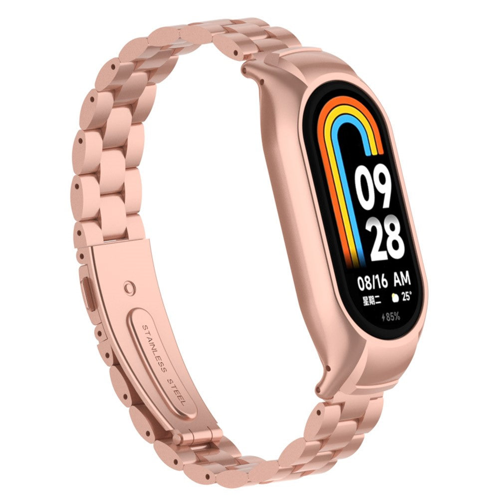 Helt Vildt Nydelig Metal Rem passer til Xiaomi Smart Band 8 - Pink#serie_8