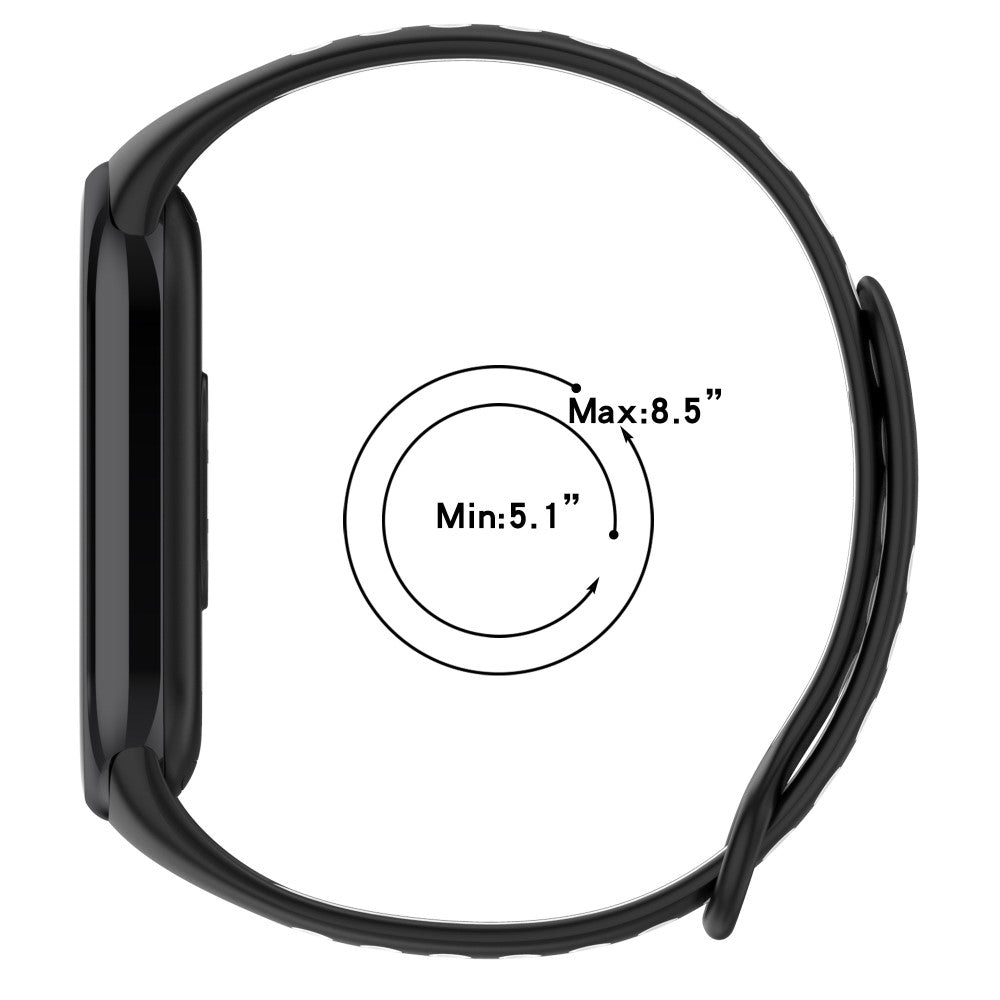 Mega Elegant Silikone Rem passer til Xiaomi Smart Band 8 - Sølv#serie_4