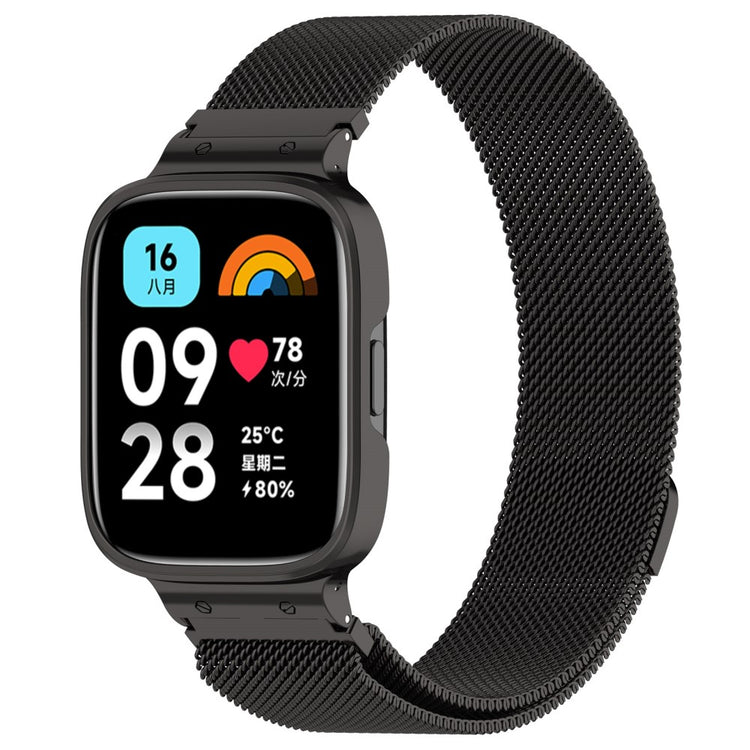 Metal Og Plastik Universal Rem passer til Xiaomi Redmi Watch 3 Active / Xiaomi Mi Watch Lite 3 - Sort#serie_1