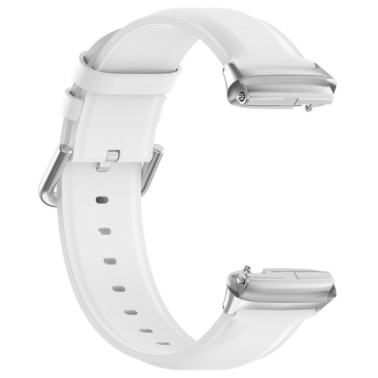 Ægte Læder Og Metal Universal Rem passer til Xiaomi Redmi Watch 3 Active / Xiaomi Mi Watch Lite 3 - Hvid#serie_2